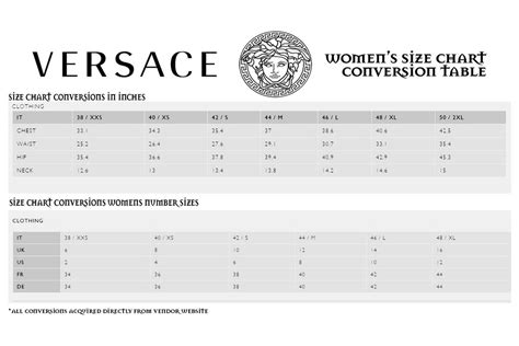 versace young size chart|versace size conversion chart.